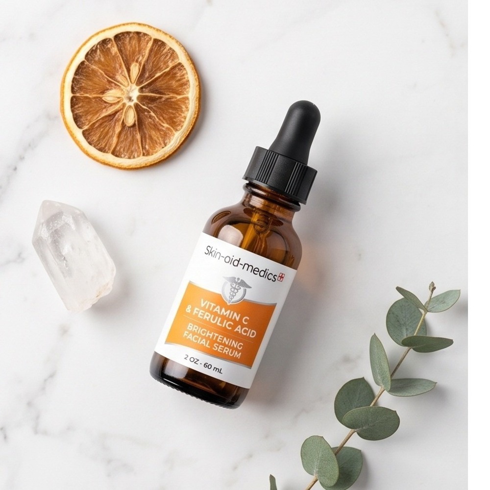 Skin-aid-medics Vitamin C & Ferulic Acid Brightening Facial Serum 2oz 60ml NIB